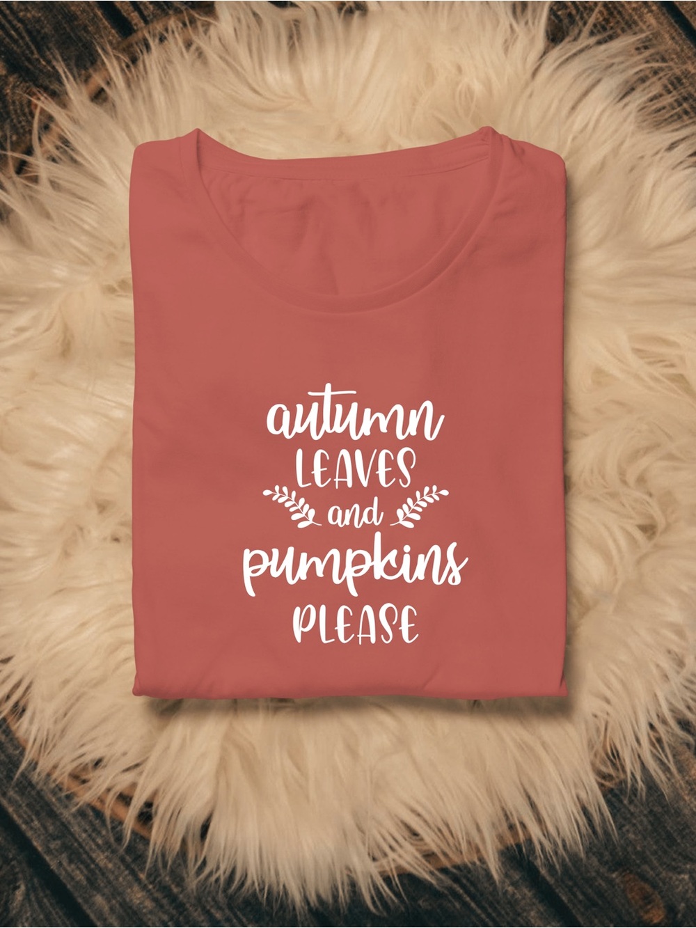 Autumn Leaves and Pumpkins Please Handmade Tee